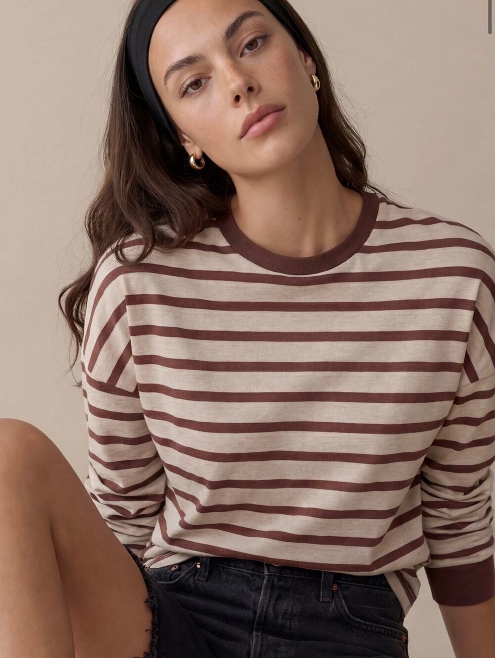 New Few Moda Caara Illona stripe macchiato top $122 sz XS